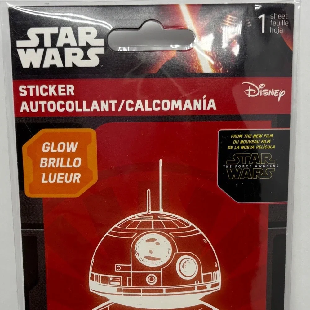 Star Wars BB-8 Glow In The Dark Sticker The Force Awakens Disney Droid Decal